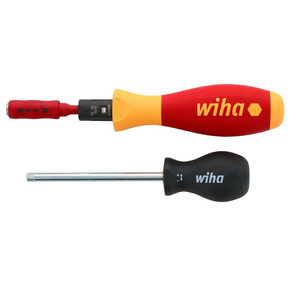 Torque Limiting Screwdrivers; Minimum Torque (In/Lb): 10.0 (Pounds); Maximum Torque (In/Lb.): 50.00 ; Drive Size: 1/4in (Inch); Torque Adjustability: Adjustable ; Overall Length (Inch): 8 ; Accuracy: +/-6%