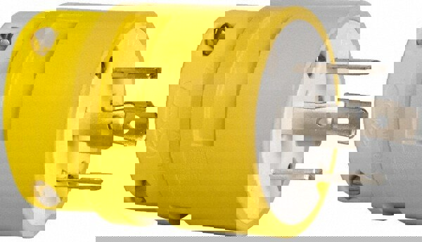 Straight Blade Plug: Industrial, L15-30, 250VAC, Yellow