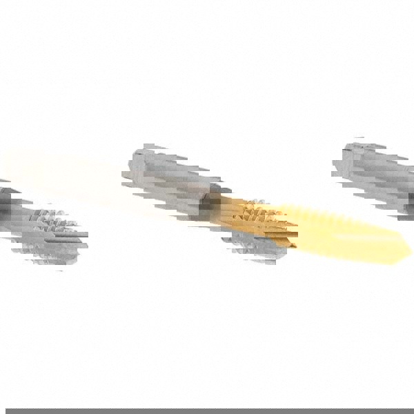 Spiral Point Tap: 1/4-20 UNC, 2 Flutes, Plug Chamfer, 3B Class of Fit, HSS, TiN Coated