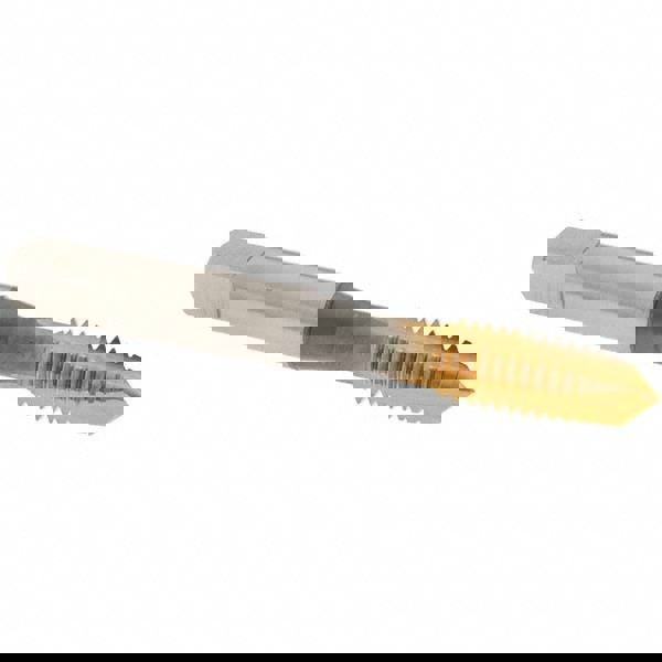 Spiral Point Tap: 3/8-16 UNC, 3 Flutes, Plug Chamfer, 3B Class of Fit, HSS, TiN Coated