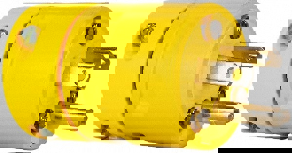 Straight Blade Plug: Industrial, L22-30, Yellow