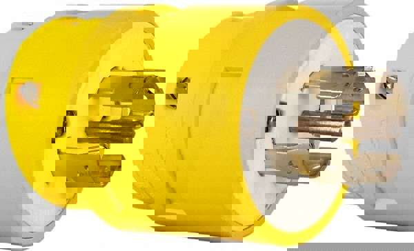Straight Blade Plug: Industrial, L23-30, Yellow