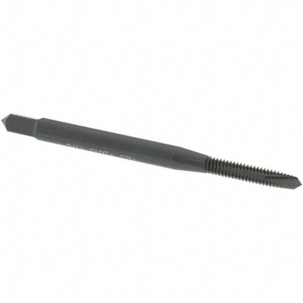 Spiral Point Tap: #3-48 UNC, 2 Flutes, Plug, 2B Class of Fit, High Speed Steel, Oxide Coated