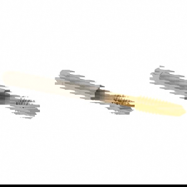 Spiral Point Tap: #10-24 UNC, 2 Flutes, Plug Chamfer, 2B Class of Fit, HSS, TiN Coated