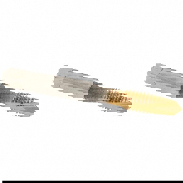 Spiral Point Tap: 5/16-18 UNC, 2 Flutes, Plug Chamfer, 2B Class of Fit, HSS, TiN Coated