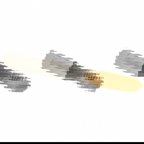 Spiral Point Tap: 3/8-16 UNC, 3 Flutes, Plug Chamfer, 2B Class of Fit, HSS, TiN Coated