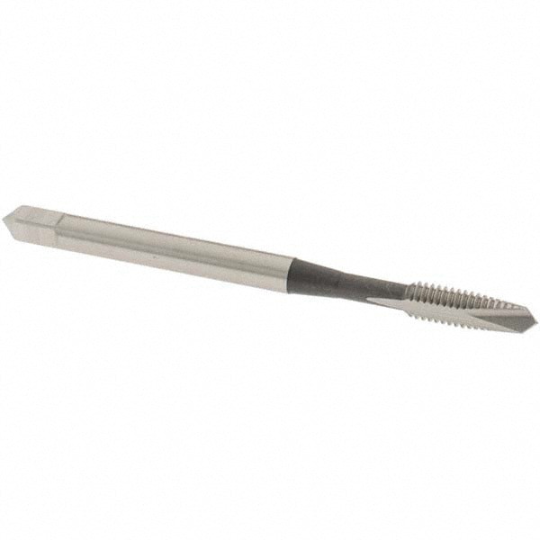 Spiral Point Tap: #6-40 UNF, 2 Flutes, Plug, 2B Class of Fit, High Speed Steel, Bright Finish