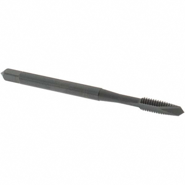 Spiral Point Tap: #6-40 UNF, 2 Flutes, Plug Chamfer, 2B Class of Fit, High-Speed Steel, Steam Oxide Coated