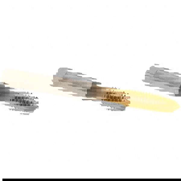 Spiral Point Tap: M6x1 Metric, 3 Flutes, Plug Chamfer, 6H Class of Fit, HSS, TiN Coated