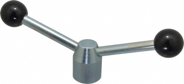 2 Offset Arms, 5/8-11 Inch Hole, Cadmium Plated, Tapped Clamping Handle