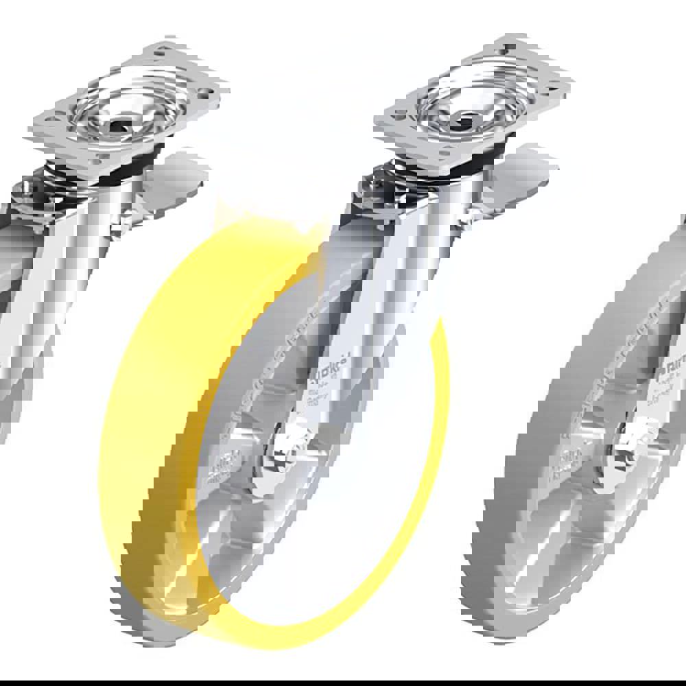Swivel Top Plate Caster: Polyurethane-Elastomer Blickle Extrathane, 8
