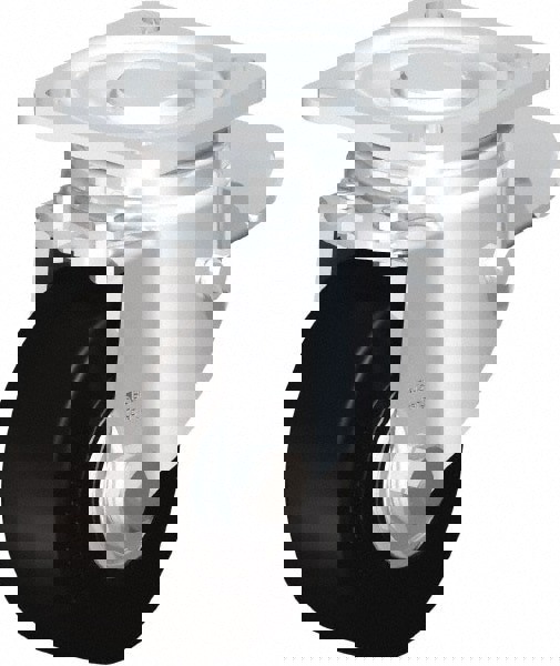 Swivel Top Plate Caster: Solid Rubber, 4