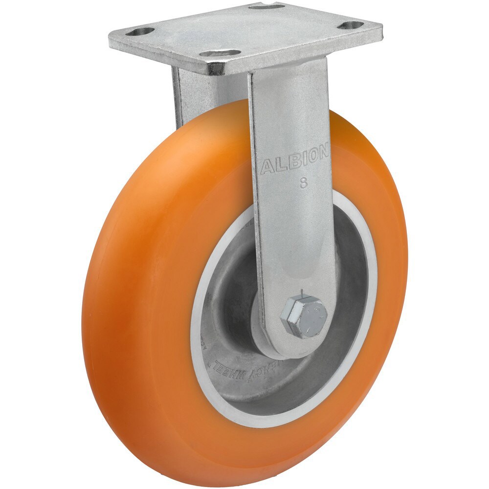 Top Plate Casters; Type: Rigid ; Mount Type: Plate ; Number of Wheels: 1 ; Wheel Diameter (Inch): 8 ; Wheel Material: Polyurethane on Aluminum ; Wheel Width (Inch): 2