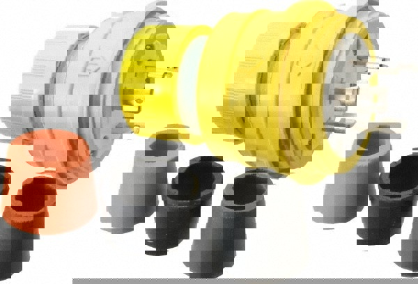 Locking Inlet: Plug, Industrial, L6-30, 250V, Yellow