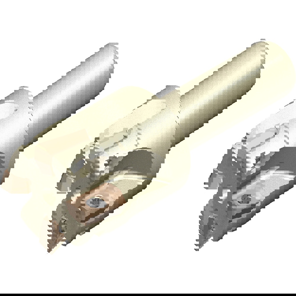 20mm Cut Diam, 10mm Max Depth, 12mm Shank Diam, 65mm OAL, Indexable Square-Shoulder End Mill