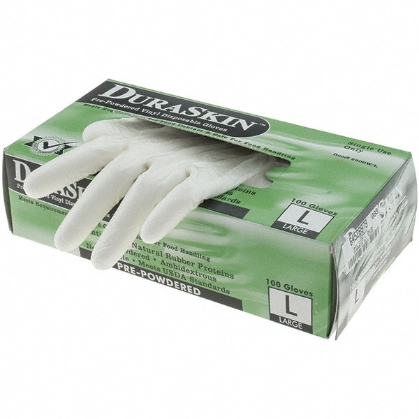 Disposable Glove: Series Duraskin, Size Large, 4.0 mil, Not Coated, Vinyl, General Purpose Grade, Powdered