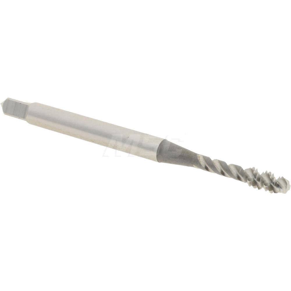 Spiral Flute Tap: #4-40 UNC, 3 Flutes, Modified Bottoming, Vanadium High Speed Steel, Bright/Uncoated