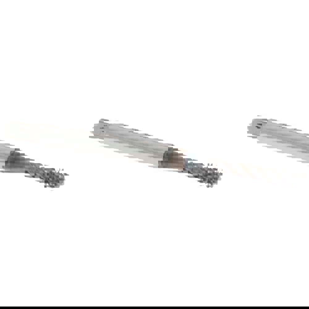 Spiral Flute Tap: #4-40, UNC, 3 Flute, Modified Bottoming Chamfer, 3B Class of Fit, Vanadium High-Speed Steel, TiCN Finish