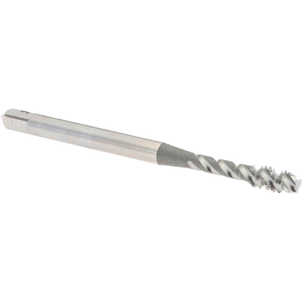 Spiral Flute Tap: #6-32 UNC, 3 Flutes, Modified Bottoming, 2B Class of Fit, Vanadium High Speed Steel, Bright/Uncoated