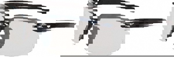 Safety Glass: Scratch-Resistant, Polycarbonate, Silver Lenses, Full-Framed, UV Protection