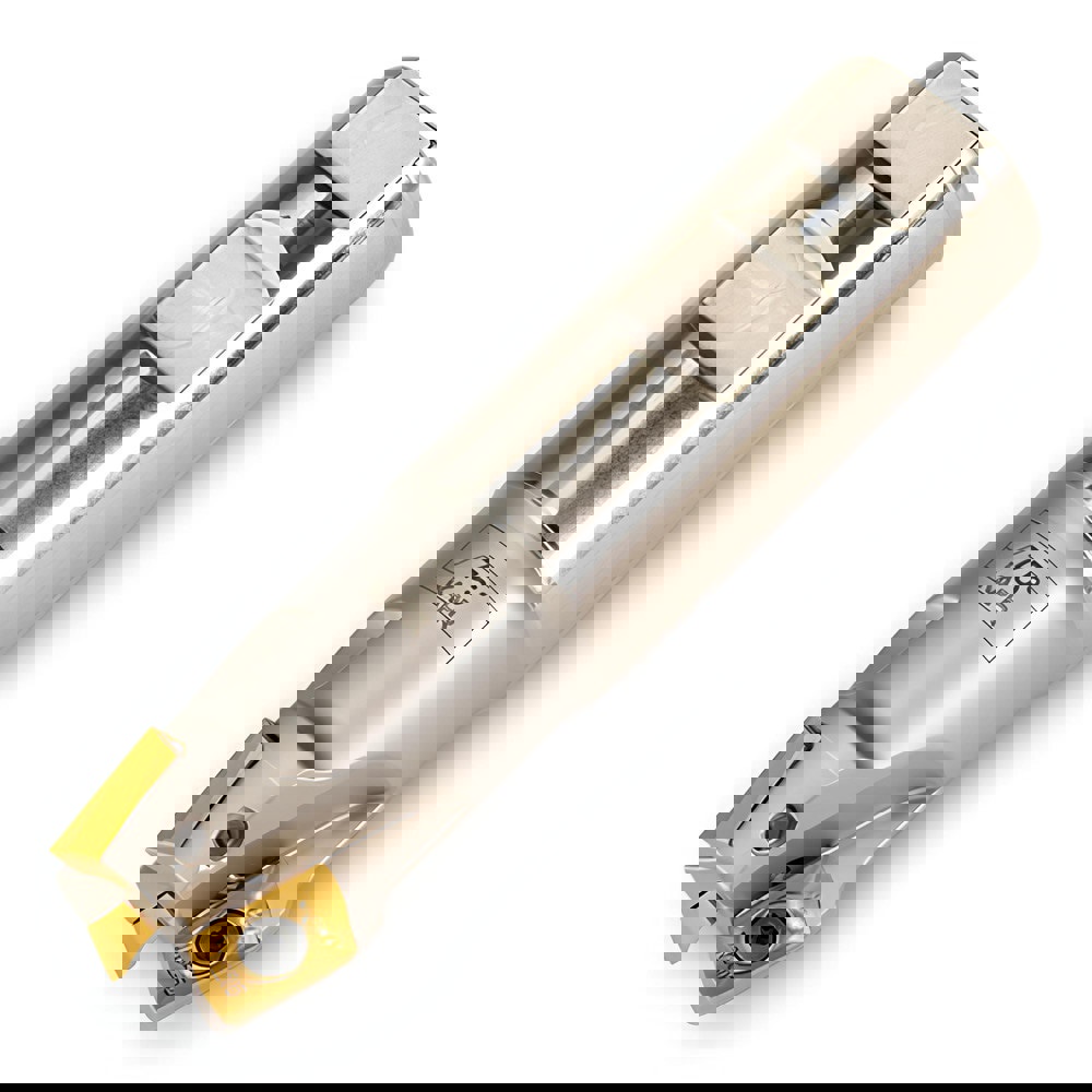 Indexable Chamfer & Angle End Mills; Minimum Cutting Diameter (Inch): 7/8 ; Minimum Cutting Diameter (Decimal Inch): 0.8750 ; Maximum Cutting Diameter (Decimal Inch): 1.1230 ; Lead Angle: 75 ; Maximum Depth of Cut (Decimal Inch): 0.4600