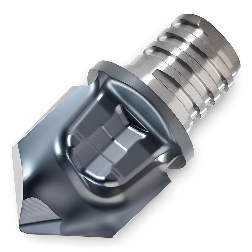 Corner Radius & Corner Chamfer End Mill Heads; Chamfer Width (Decimal Inch): 0.375 ; Chamfer Angle: 50.000 ; Number Of Flutes: 2 ; Coating/Finish: TiAlN ; End Mill Material: Carbide ; Overall Length (Decimal Inch): 0.9290