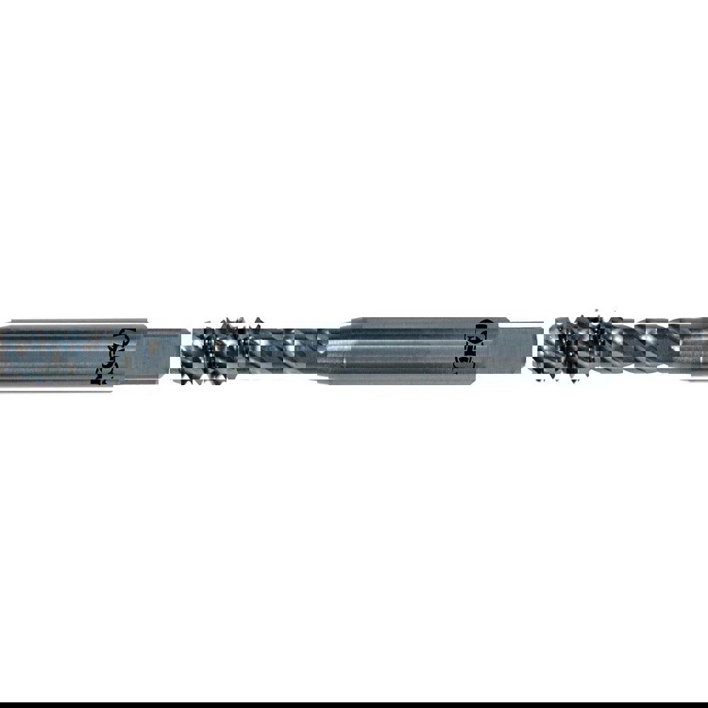 Spiral Flute Tap: 1/4-20, UNC, 3 Flute, Modified Bottoming Chamfer, 3B Class of Fit, Vanadium High-Speed Steel, TiCN Finish