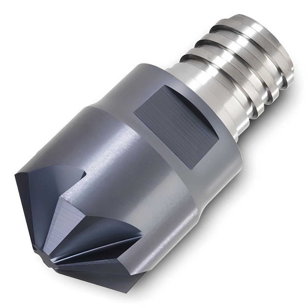 Corner Radius & Corner Chamfer End Mill Heads; Mill Diameter (mm): 20.00 ; Chamfer Width (mm): 10.000 ; Chamfer Angle: 30.000 ; Length of Cut (mm): 4.3000 ; Number Of Flutes: 6 ; Overall Length (mm): 25.5000