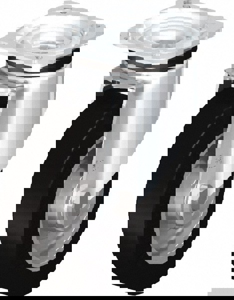 Swivel Top Plate Caster: Solid Rubber, 5