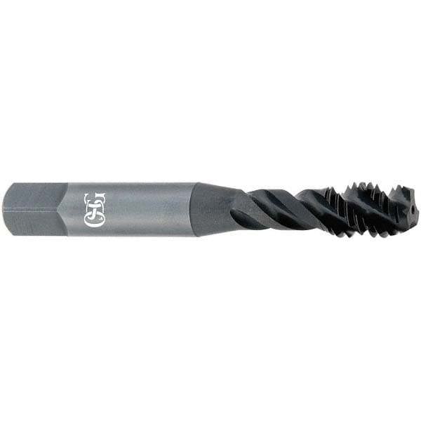 Spiral Flute Tap: 3/8-16 UNC, 3 Flutes, Modified Bottoming, Vanadium High Speed Steel, Bright/Uncoated