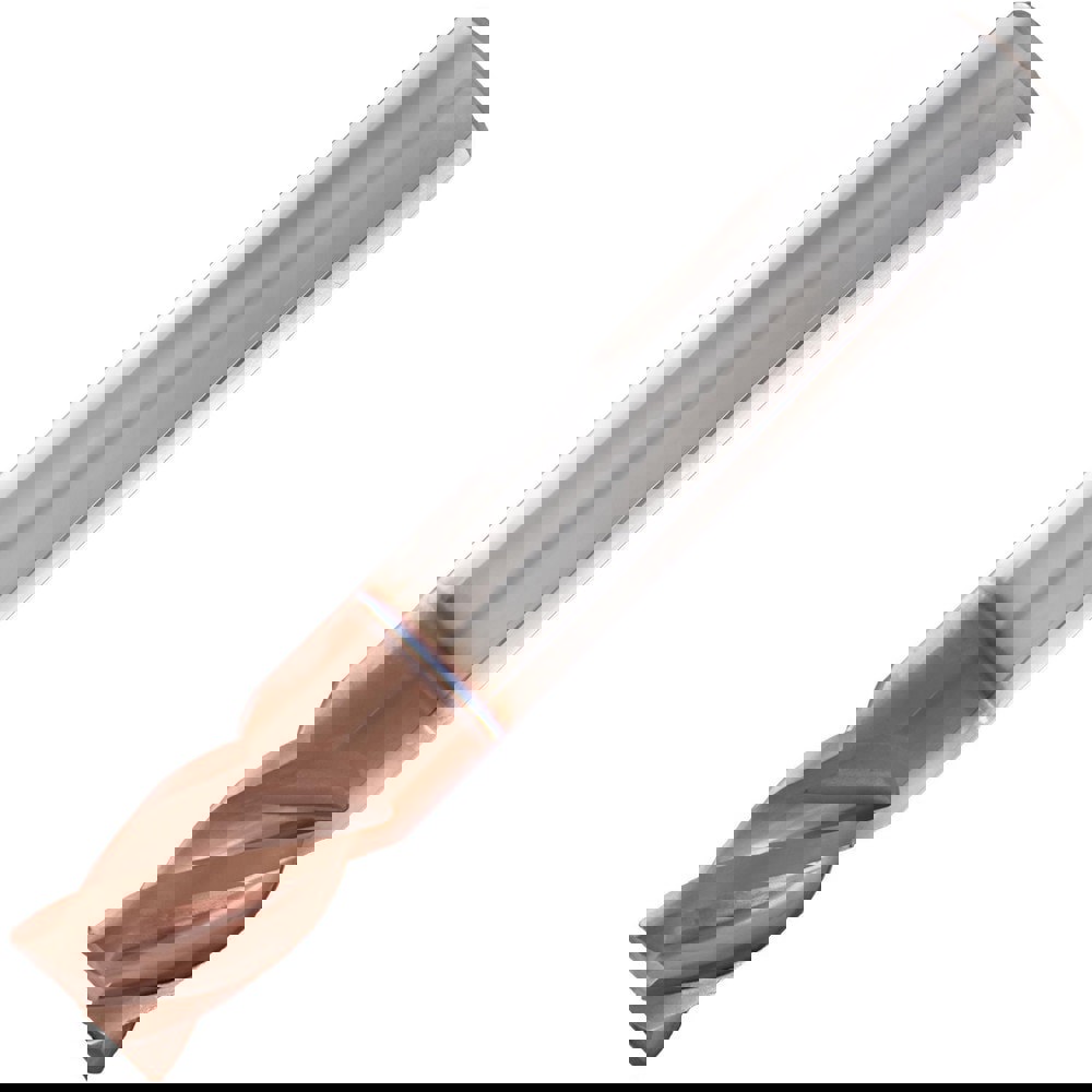 Corner Radius End Mill: 10 mm Dia, 10 mm LOC, 0.5 mm Radius, 4 Flutes, Solid Carbide