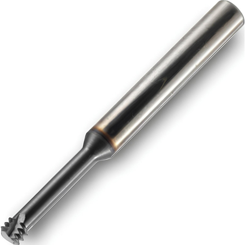 Helical Flute Thread Mills; Material: Solid Carbide ; Thread Size (Inch): #6-32 ; Thread Depth (Decimal Inch): 0.2800 ; Thread Type: UN ; Shank Diameter (Decimal Inch): 0.2500 ; Shank Type: Cylindrical