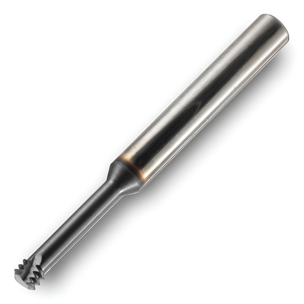 Helical Flute Thread Mills; Material: Solid Carbide ; Thread Size (Inch): 1/4 ; Shank Diameter (Decimal Inch): 0.5000 ; Shank Type: Straight-Cylindrical ; Cutting Diameter (Decimal Inch): 0.1870 ; Length Of Cut (Decimal Inch - 4 Decimals): 0.7500