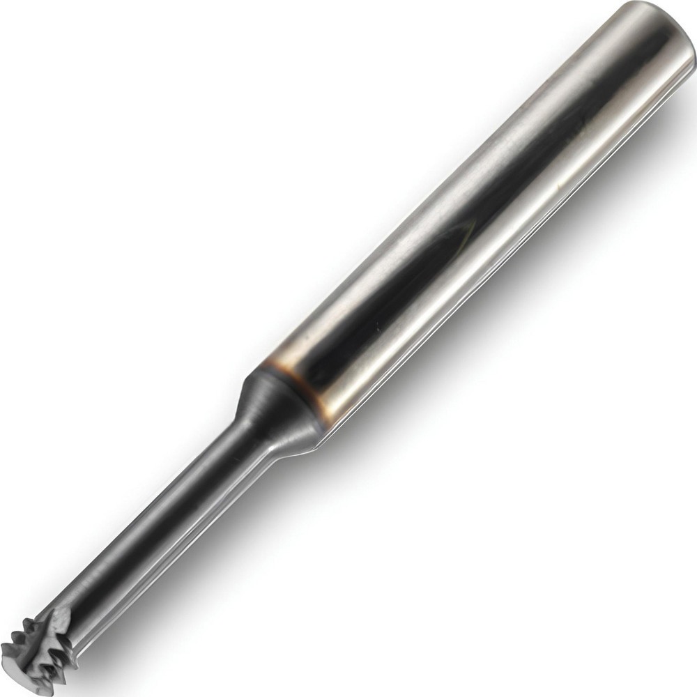 Helical Flute Thread Mills; Material: Solid Carbide ; Thread Size (Inch): 4 ; Thread Depth (Decimal Inch): 0.2500 ; Thread Type: UN ; Shank Diameter (Decimal Inch): 0.2500 ; Shank Type: Cylindrical