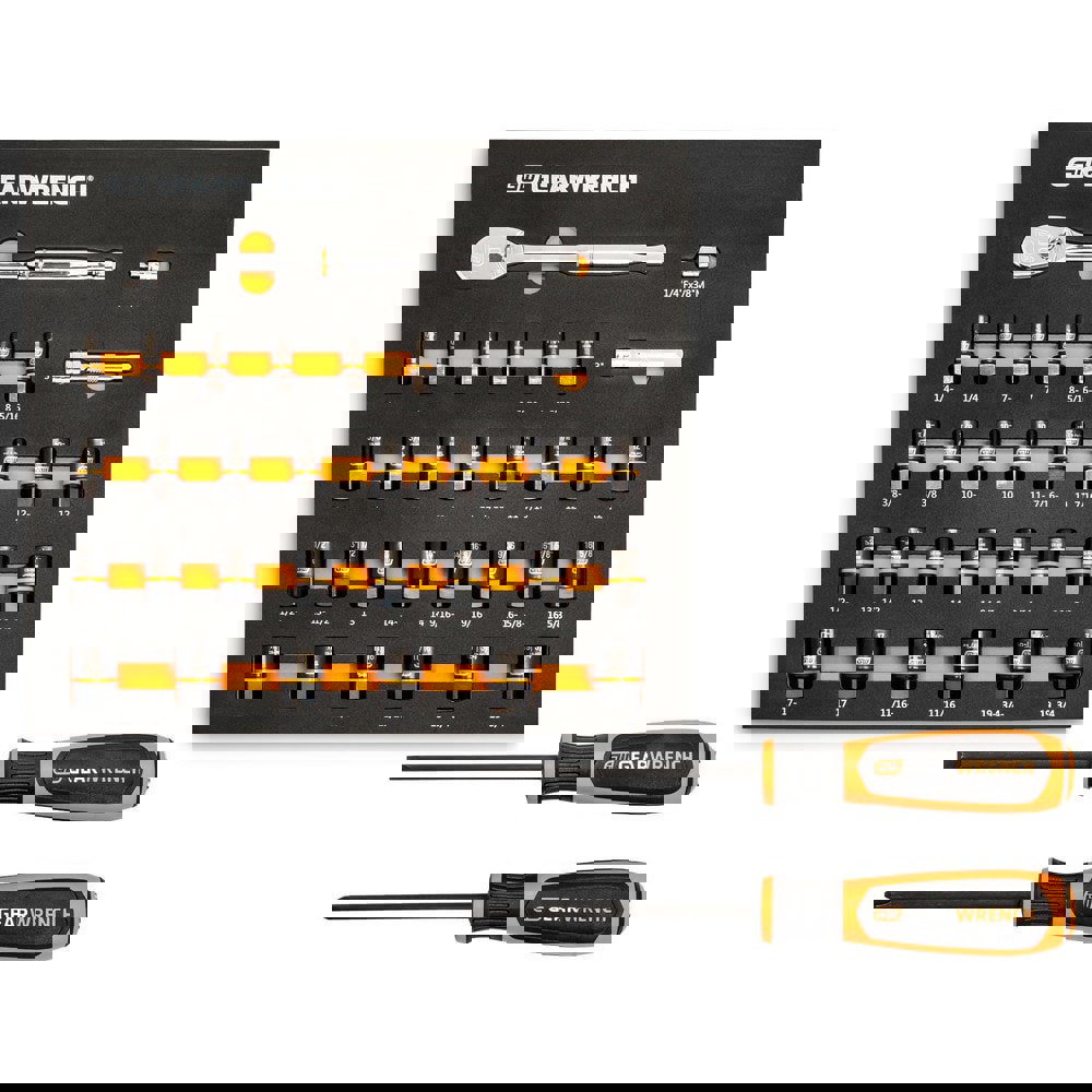 Combination Hand Tool Sets; Set Type: Mechanic's Tool ; Number Of Pieces: 33 ; Measurement Type: Inch; Metric ; Tool Finish: Black ; Container Type: Precut Foam Tray