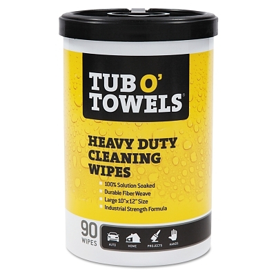 TUB O' TOWELS HEAVY DUTYCLEANING WIPES 90 COUNT