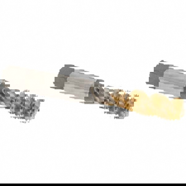 Spiral Flute Tap: 3/8-24, UNF, 3 Flute, Bottoming Chamfer, 2B Class of Fit, High-Speed Steel, TiN Finish