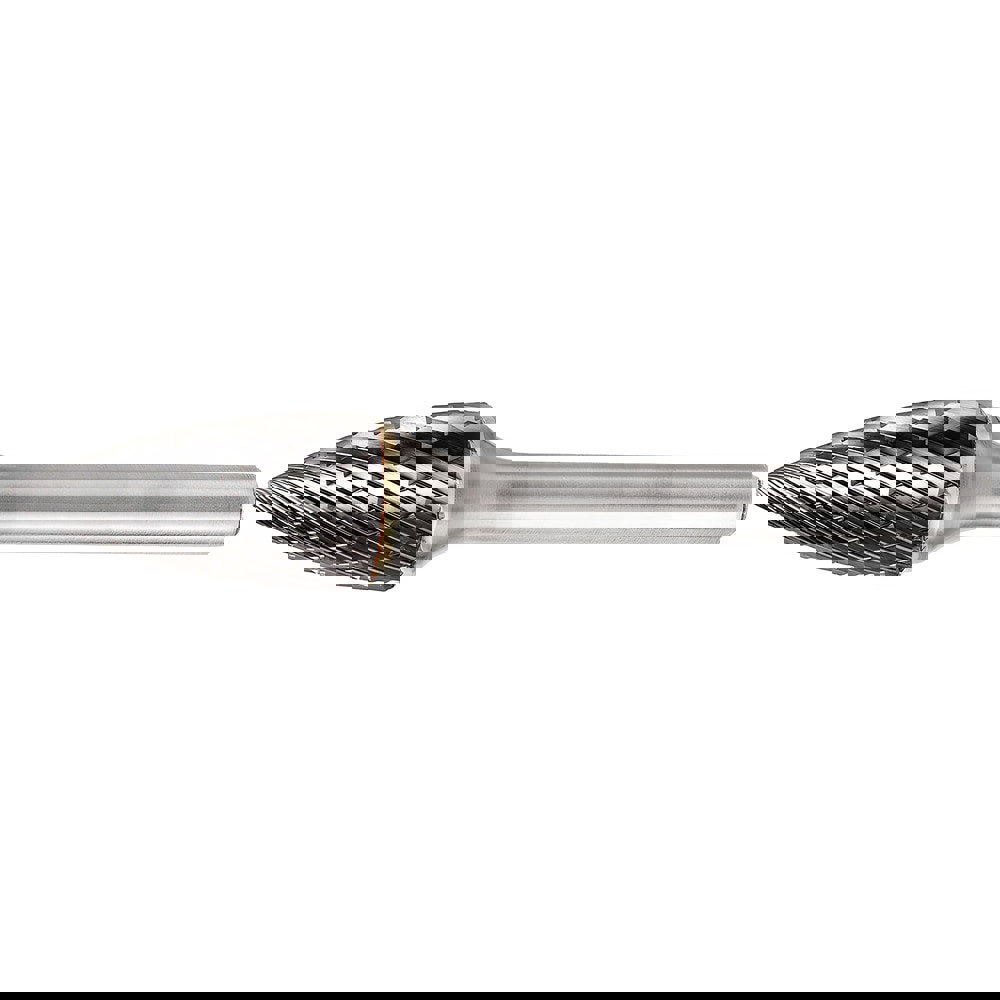 Burrs; Industry Specification: SG-1M ; Head Shape: Tree with Pointed End ; Cutting Diameter (mm): 6.00 ; Tooth Style: Double Cut ; Overall Length (mm): 50.80mm ; Length of Cut (mm): 15.90mm