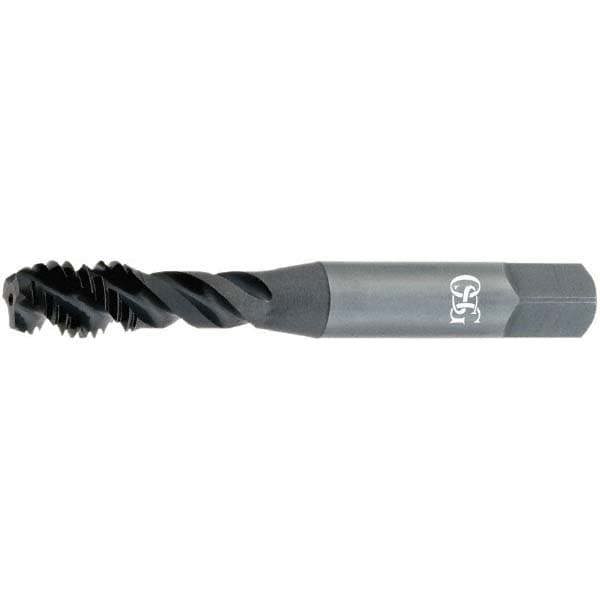 Spiral Flute Tap: M12x1.50 Metric Fine, 3 Flutes, Modified Bottoming, Vanadium High Speed Steel, Bright/Uncoated