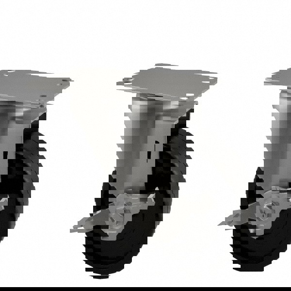 Swivel Top Plate Caster: Soft Rubber, 3