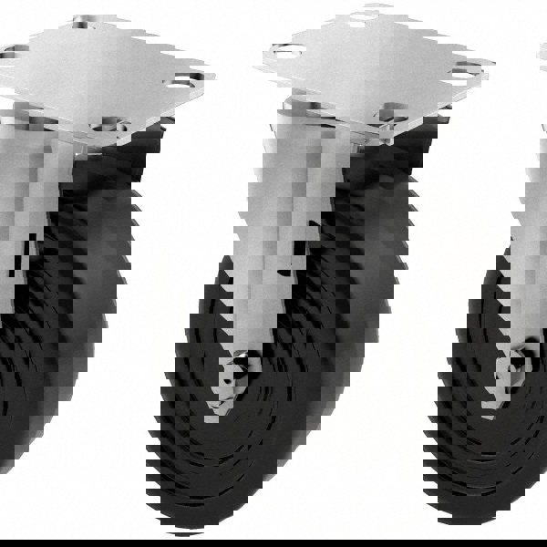 Swivel Top Plate Caster: Soft Rubber, 4