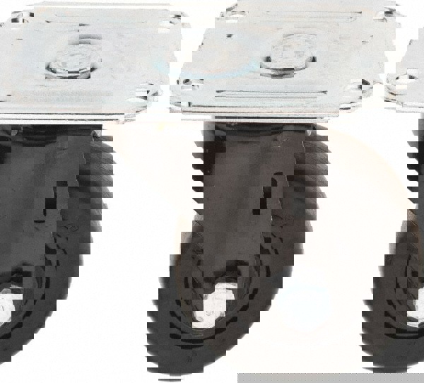 Swivel Top Plate Caster: Hard Rubber, 2-1/2