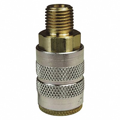 Pneumatic Hose Fittings & Couplings; Type: Coupler ; Coupling Type: Coupler ; Interchange Type: Industrial ; Thread Type: Male NPTF ; Coupler Size: 0.25 ; Material: Brass