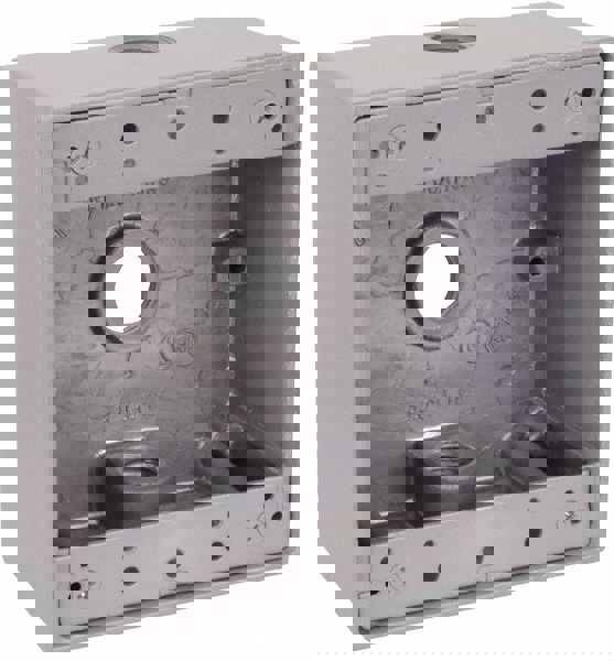 Electrical Outlet Box: Aluminum, Square, 4-9/16