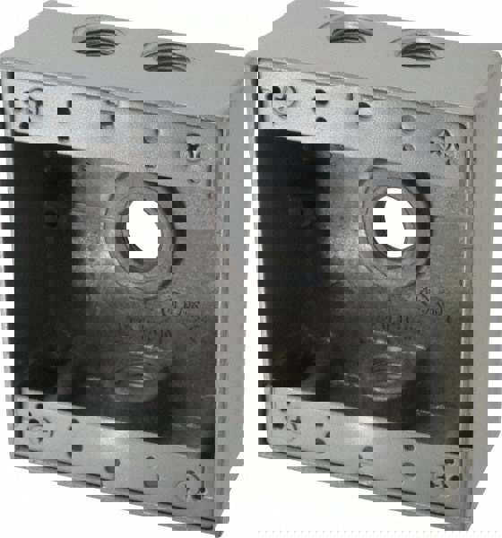 Electrical Outlet Box: Aluminum, Square, 4-9/16