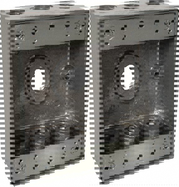 Electrical Outlet Box: Aluminum, Square, 4-9/16