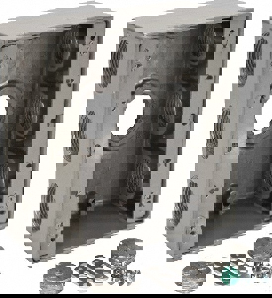 Electrical Outlet Box: Aluminum, Square, 4-9/16