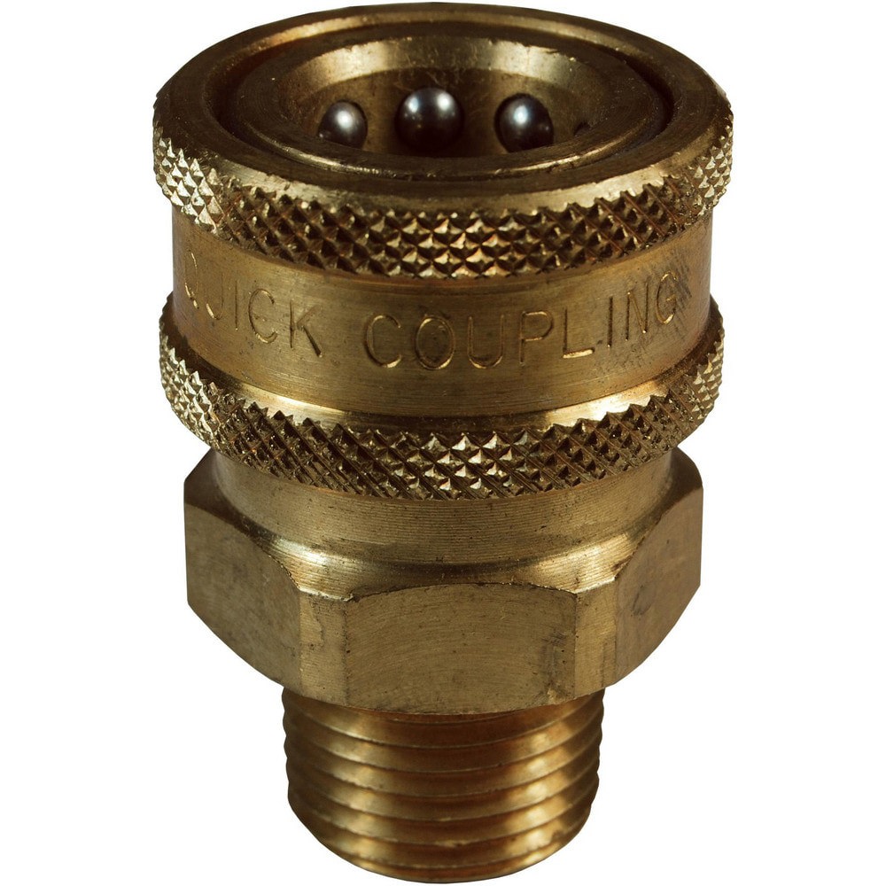 Hydraulic Hose Fittings & Couplings; Type: V-Series Unvalved Male Coupler ; Fitting Type: Coupler ; Hose Inside Diameter (Decimal Inch): 0.2500 ; Hose Size: 1/4 ; Material: Brass ; Thread Type: NPTF