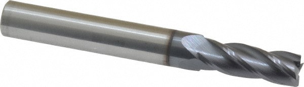 Square End Mill: 9/32'' Dia, 3/4'' LOC, 5/16'' Shank Dia, 2-1/2'' OAL, 4 Flutes, Solid Carbide