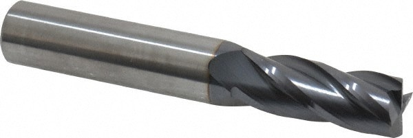 Square End Mill: 13/32'' Dia, 1'' LOC, 7/16'' Shank Dia, 2-3/4'' OAL, 4 Flutes, Solid Carbide